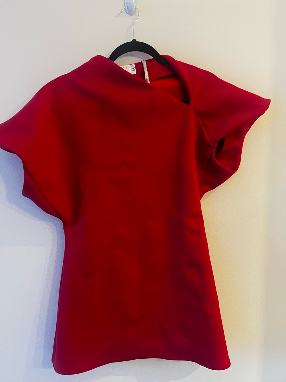 ASOS Red Draped Asymmetric Mini Dress